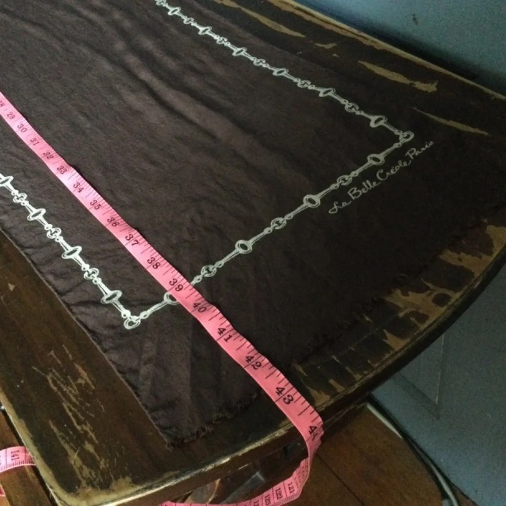 Vintage La Belle Creole - Paris Silk Scarf Horse bit design in a dk brown & gold - Picture 9 of 10